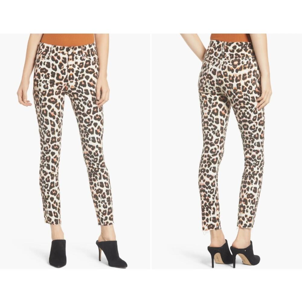 Mother The Looker Ankle Fray Touch of the Tiger Jeans, Size 27